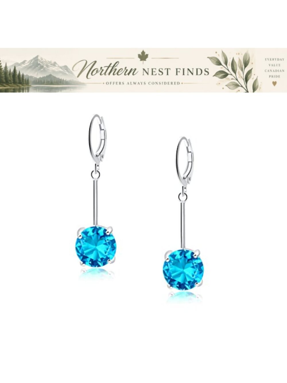 18k Gold Plated Cubic Zirconia Leverback Dangle Earrings for Women